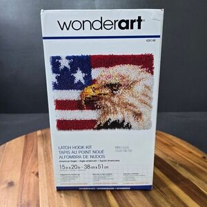 Wonderart Latch Hook Kit American Eagle US Flag 15x20 DIY Rug 426148‎ Patriotic